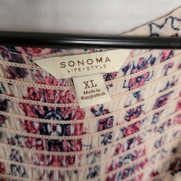 Floral Blouse with Tassels Sonoma Size XL Beautiful! - Picture 3 of 4